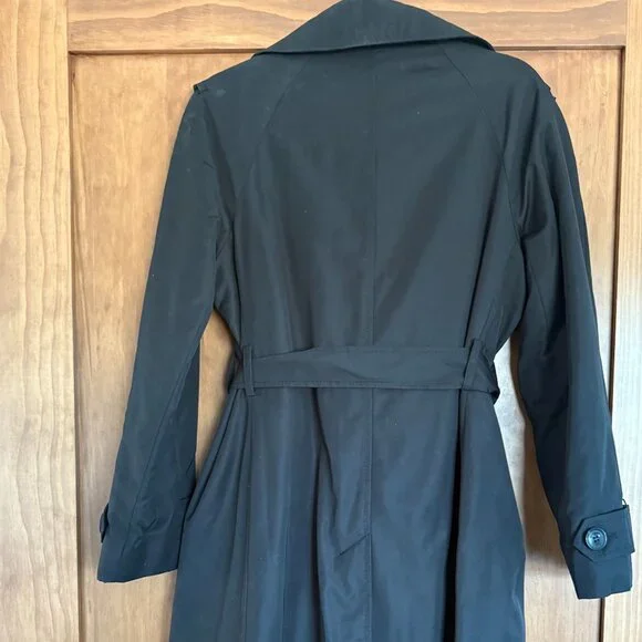 Kate Spade Black Trench/Rain Coat Size 8 - Picture 2 of 7